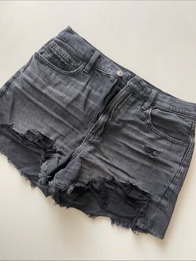 American Eagle Outfitters Distressed Black Jean Shorts